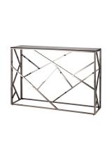 Консоль АРТ ДЕКО 115*30 стекло smoke сталь тёмный хром. Фото №1