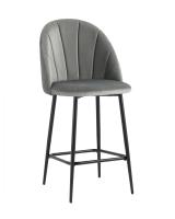 Стул полубарный Логан велюр серый фото Стул полубарный Логан велюр серый. Фото №1