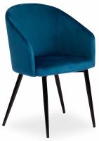 Кресло LA FONTAIN (mod. 004) вельвет/металл, 60 х 57 х 84 см , синий (HLR 63)/черный  (поставляется по 2 шт)