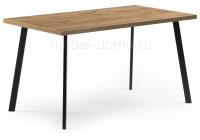 Стол деревянный Тринити Лофт 140 25 мм дуб вотан / черный матовый