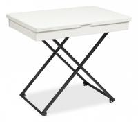 Стол универсальный трансформируемый MERIDIAN МДФ/металл, 85*50*57,5см/ 110,2*85*57,5 см, Белый, основание черное. Фото №1