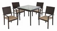 Комплект обеденный HAMBURG (стол и 4 стула), ТМ GreenGard Черный. Фото №1