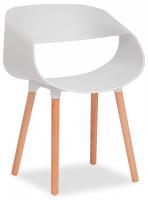 Стул  QXX  (mod. C1058) пластик/дерево, 54 х 56 х 78 см, белый 018 /натуральный  (поставляется по 4 шт)