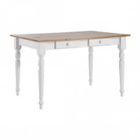 Стол обеденный "Ноа" 105x80 (белый воск УКВ/мед) фото Стол обеденный "Ноа" 105x80 (белый воск УКВ/мед)