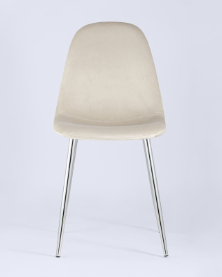 Стул Валенсия велюр кремовый хромированные ножки фото Стул Валенсия велюр кремовый хромированные ножки. Фото №5