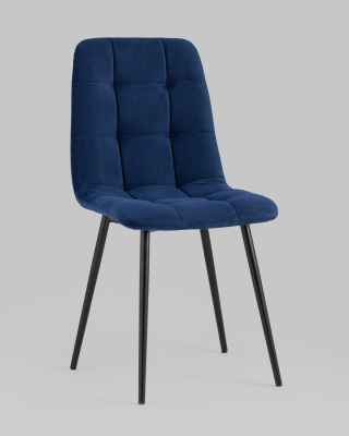 Стул Oliver велюр тёмно-синий. Фото