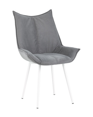 Стул Осло велюр серый белые ножки. Фото №2