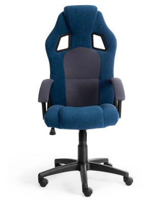 Кресло DRIVER флок/ткань, синий/серый, 32/12. Фото №2