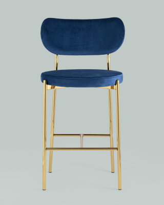 Стул полубарный Барбара велюр синий золотые ножки фото Стул полубарный Барбара велюр синий золотые ножки. Фото №5
