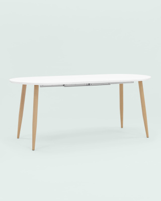 Стол обеденный Берген раскладной 120-180*80 белый фото Стол обеденный Берген раскладной 120-180*80 белый. Фото №5