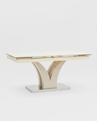 Стол обеденный Верона раскладной 160-220*90 глянцевый бежевый фото Стол обеденный Верона раскладной 160-220*90 глянцевый бежевый. Фото №4