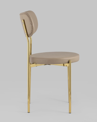 Стул Барбара экокожа бежевая золотые ножки фото Стул Барбара экокожа бежевая золотые ножки. Фото №4