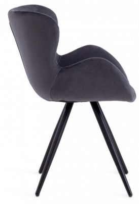 Стул BOEING ( mod. 9120) металл/вельвет, 42x58x84.5x47см, серый/черный (поставляется по 2 шт). Фото