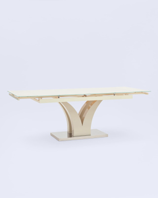 Стол обеденный Верона раскладной 160-220*90 глянцевый бежевый фото Стол обеденный Верона раскладной 160-220*90 глянцевый бежевый. Фото №5