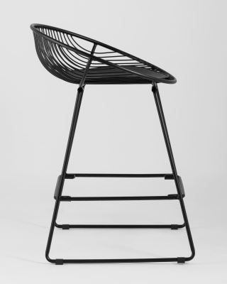 Стул полубарный UFO черный с черной подушкой. Фото №4