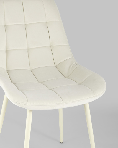 Стул Флекс велюр светло-бежевый кремовые ножки. Фото №9