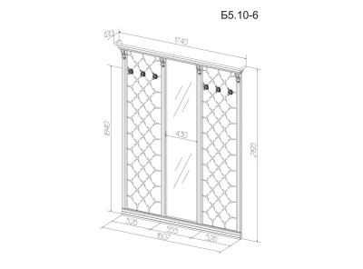 Вешалка с зеркалом Благо 5 Б 5.10-6. Фото