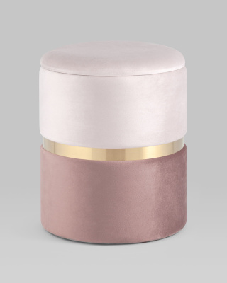 Пуф Кэрри с ящиком велюр розовый. Фото №3