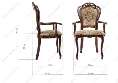 Стул деревянный Bronte вишня / патина фото Стул деревянный Bronte вишня / патина. Фото