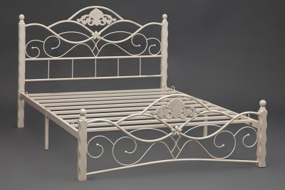 Кровать CANZONA дерево гевея/металл, 160*200 см (Queen bed), Белый (butter white). Фото