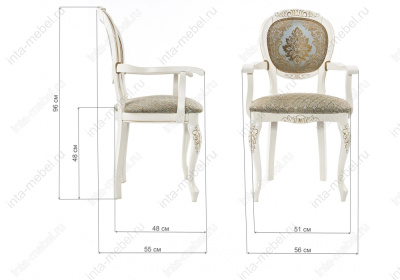 Стул деревянный Adriano 2 молочный / патина фото Стул деревянный Adriano 2 молочный / патина. Фото