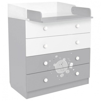 Комод Polini kids French 1580, Teddy, белый-серый. Фото №2
