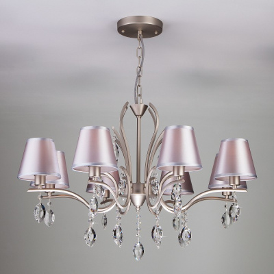 Подвесная люстра Eurosvet Aurelia 10089/8 сатин-никель/прозрачный хрусталь Strotskis фото Подвесная люстра Eurosvet Aurelia 10089/8 сатин-никель/прозрачный хрусталь Strotskis. Фото №2