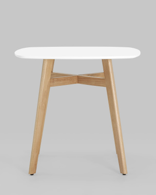 Стол обеденный Target 80*80 белый ножки массив бука фото Стол обеденный Target 80*80 белый ножки массив бука. Фото №4