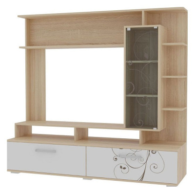 Лоя Мини-стенка дуб сонома/белый фото Лоя Мини-стенка дуб сонома/белый. Фото №2