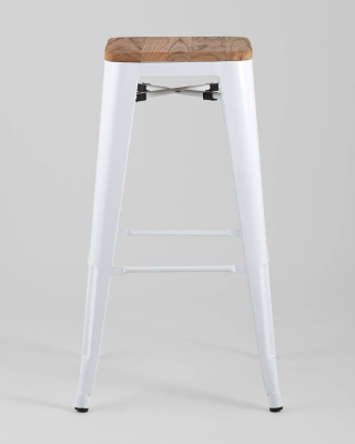 Стул барный TOLIX WOOD белый глянцевый. Фото