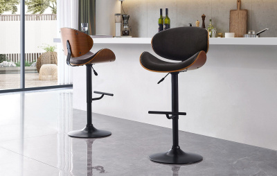 Стул барный JY1076 коричневый/черный. Фото №4