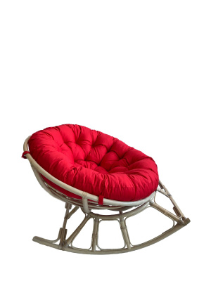 Кресло Папасан-качалка 23/01D с красной подушкой фото Кресло Папасан-качалка 23/01D с красной подушкой. Фото №3