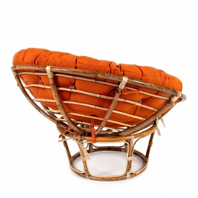 Кресло PAPASAN ECO SKIN / с подушкой / Natural (натуральный), ткань Оранжевый, С 23 фото Кресло PAPASAN ECO SKIN / с подушкой / Natural (натуральный), ткань Оранжевый, С 23. Фото №2
