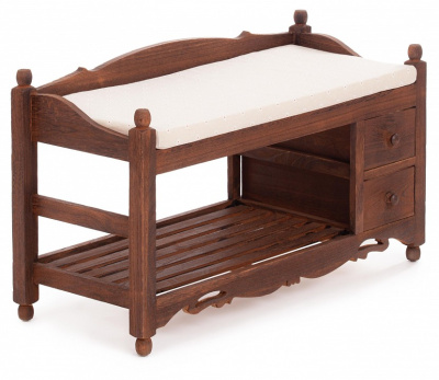 Обувница с 2-я ящиками Secret De Maison AZUR ( mod.TT-BH004) павловния , 80*33*47, Орех (Walnut). Фото