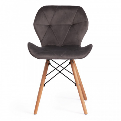 Стул STUTTGART (mod. 74) вельвет/дерево береза / металл, 50 х 47 х 73 см, серый (HLR 24)/натуральный (поставляется по 4 шт). Фото №2