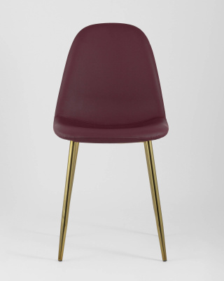 Стул Валенсия экокожа красная золотые ножки. Фото