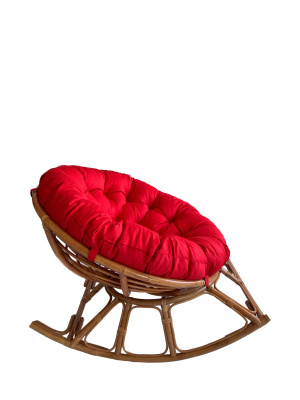 Кресло Папасан-качалка 23/01D с красной подушкой фото Кресло Папасан-качалка 23/01D с красной подушкой. Фото №5