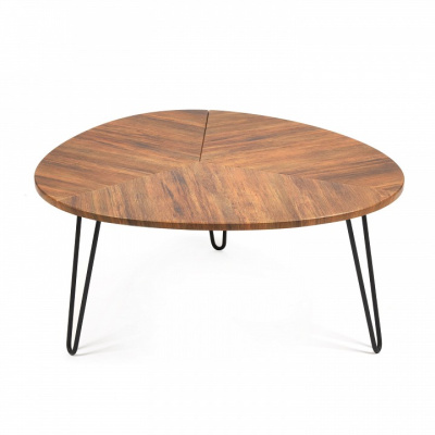 Стол журнальный WEBSTER МДФ/металл, 80*75*35,5 см, Дуб Американский (ножки черные). Фото