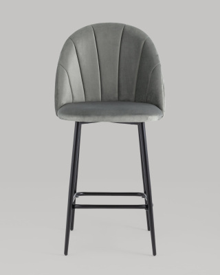 Стул полубарный Логан велюр серый фото Стул полубарный Логан велюр серый. Фото №4