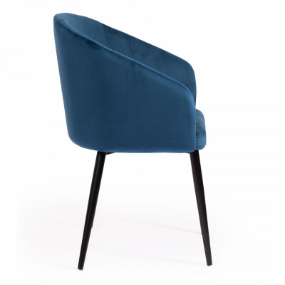 Кресло LA FONTAIN (mod. 004) вельвет/металл, 60 х 57 х 84 см , синий (HLR 63)/черный  (поставляется по 2 шт). Фото