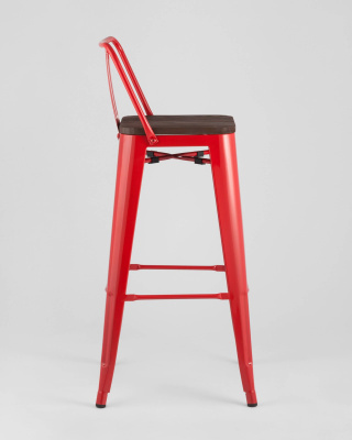 Стул барный TOLIX WOOD со спинкой красный глянцевый. Фото №5