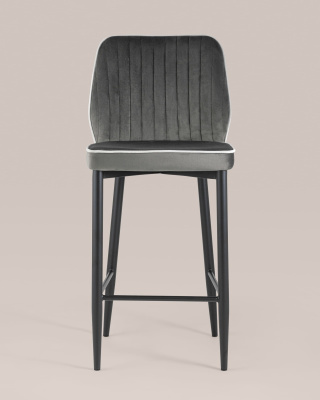Стул полубарный Лоренс велюр антрацитовый фото Стул полубарный Лоренс велюр антрацитовый. Фото №5