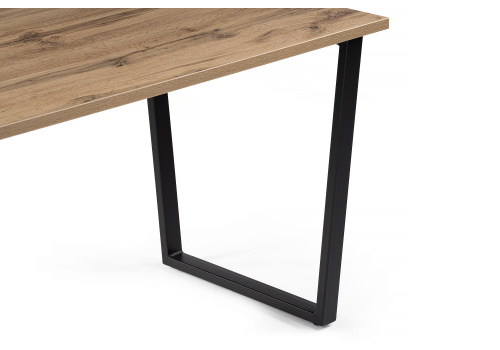 Стол деревянный Лота Лофт 120 25 мм дуб вотан / матовый черный. Фото №5