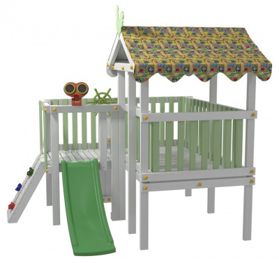 Комплекс игровой ДК8Б, бирюзовый, серый. Фото