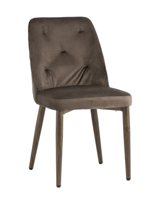 Стул Эмма велюр коричневый ножки дерево. Фото